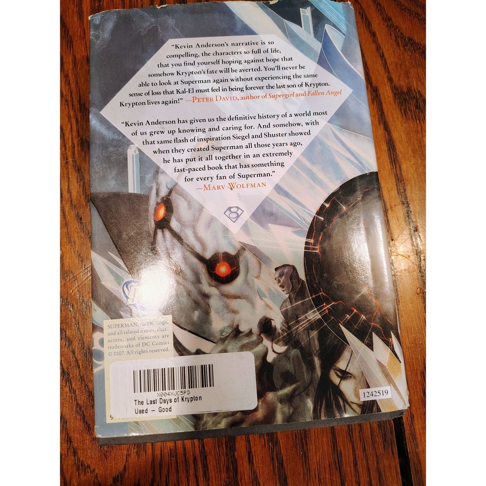 The Last Days of Krypton Hardcover Novel by Kevin J. Anderson Superman DC Comics - Picture 3 of 3